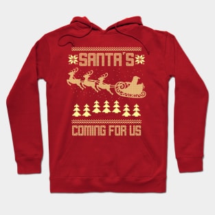 Santa Claus Sleigh Winter Wonderland Ugly Christmas Sweater Meme Hoodie